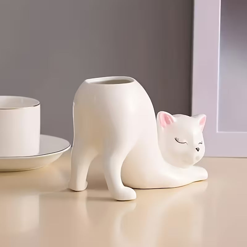 1pc of Bohemian Creative Design Cute Cat Flower Pot for Planting And Breeding, Lightweight And Multifunctional, Made of Shatterproof Synthetic Resin, Suitable for Indoor And Outdoor Use