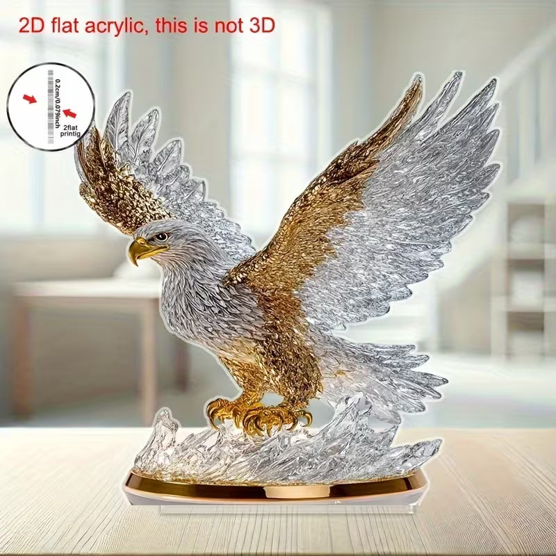 2D Flat, 1pc of 2D flat acrylic, winged eagle desktop acrylic ornament, suitable for windowsills and other creative decorations, perfect as a gift for friends or housewarming present, 2D Flat Christmas decorations