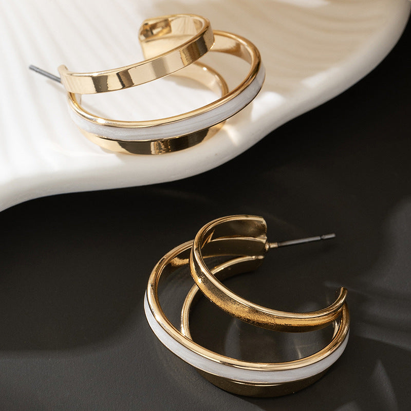 Retro Metal French-style Earrings For Women