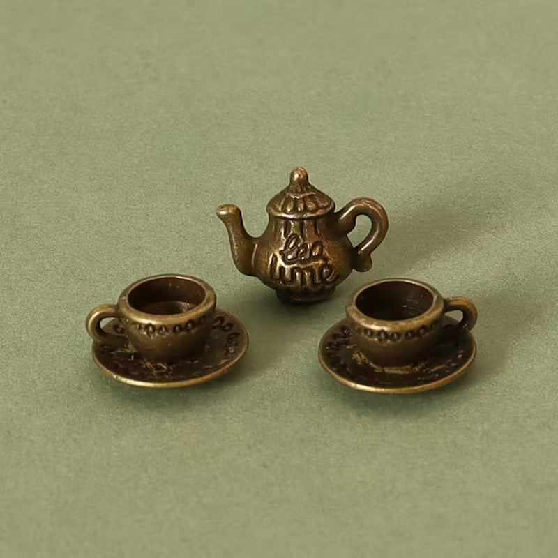 3pcs/set Dollhouse miniature tea cup set tools coffee shop furniture kitchen decoration accessories photography props
