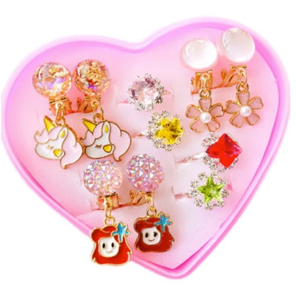 Girls Children's Gem Swan Ear Ornaments