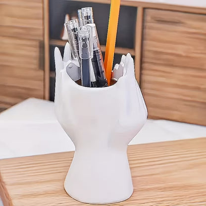 1 Creative Face Vase Pen Holder, Multifunctional Makeup Brush Organizer, Modern Minimalist Art Decorative Piece for Desktop Home Office Organization