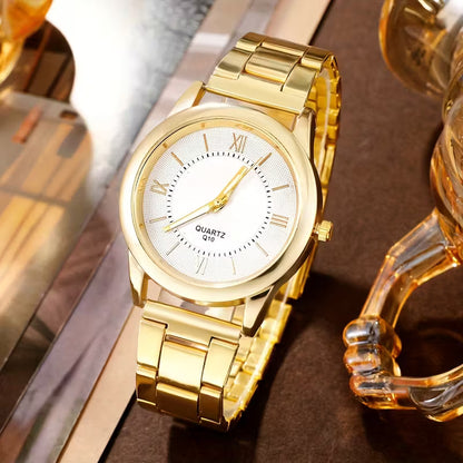 6pcs Women'S Stylish And Elegant Business Style Quartz Watch, Bracelet, Necklace, Earrings, And Ring Set (In an Opp Bag)