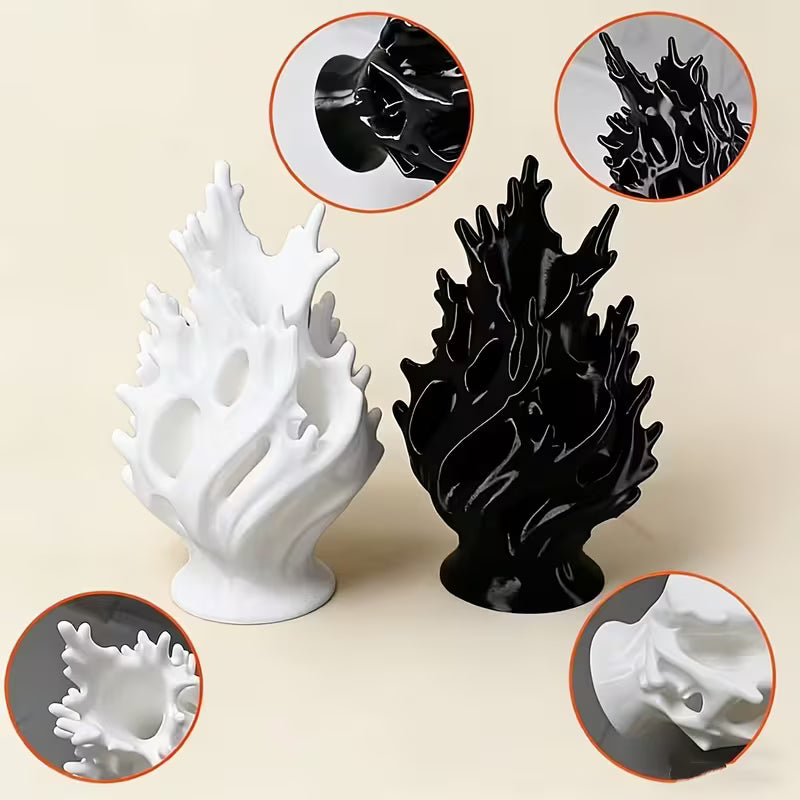 Bohemian Style Vase Decoration - Glossy Plastic Vase Featuring Wavy And Smooth Spherical Patterns, a Lightweight Portable Cylindrical Centerpiece for Home, Office, Weddings, And Parties - an Elegant Tabletop Flower Vase