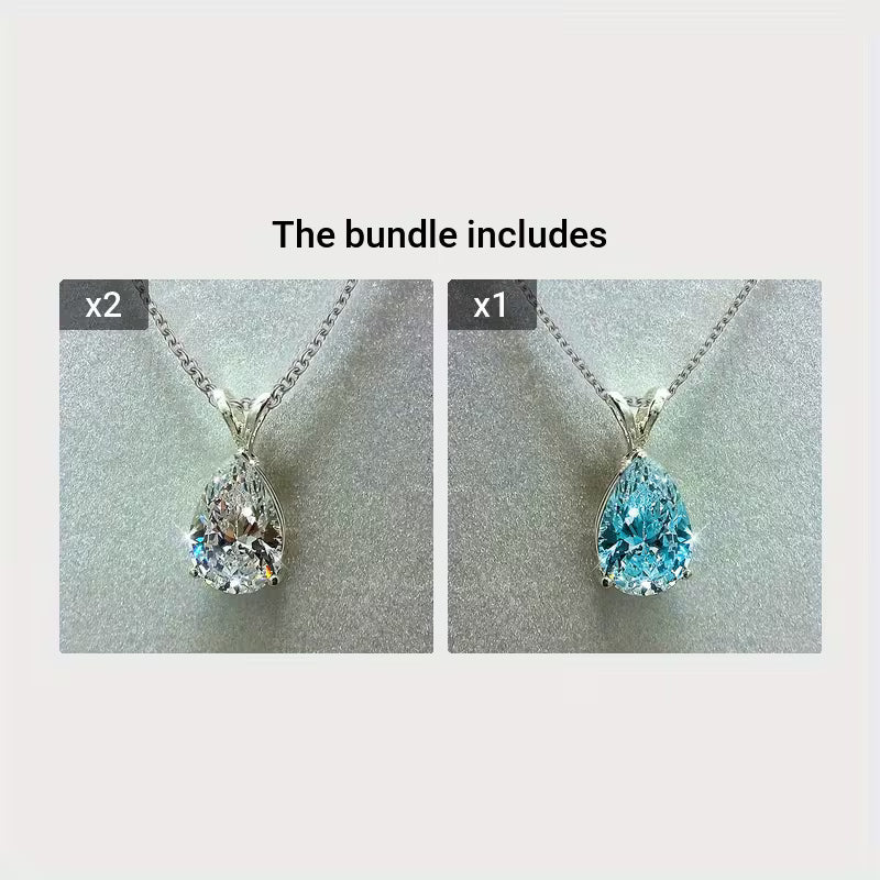 Teardrop-Shaped Zirconia Pendant Necklace for Women, Perfect for Wedding Proposals And Parties