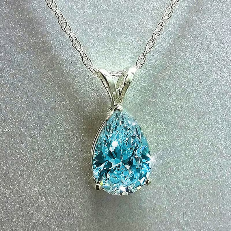 Teardrop-Shaped Zirconia Pendant Necklace for Women, Perfect for Wedding Proposals And Parties