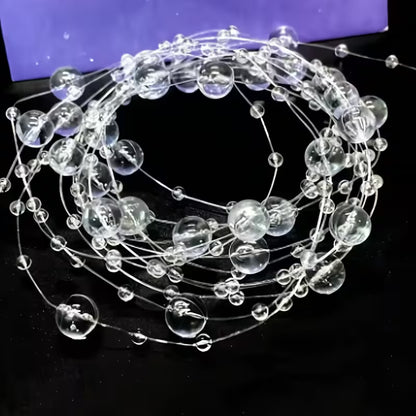 1pc 130cm/51.18in DIY Artificial Pearls Garland Fishing Line Pearls Flower Beads Chain Wedding Home Party Decorations Jewelry Accessory