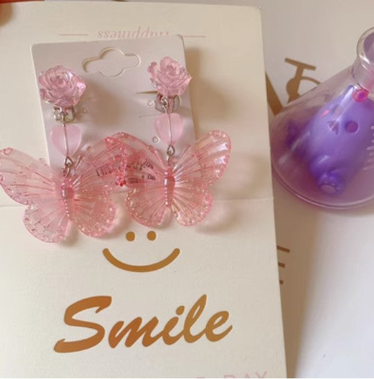 Girls Children's Gem Swan Ear Ornaments