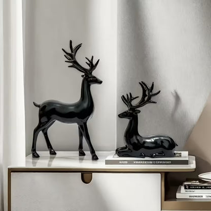 Modern Deer Statue - Elegant Plastic Tabletop Deer Figurine for /, Deer Antler Decor Suitable for Christmas, Easter, Thanksgiving - Collectible Gift for Home & Office ( Sculpture)