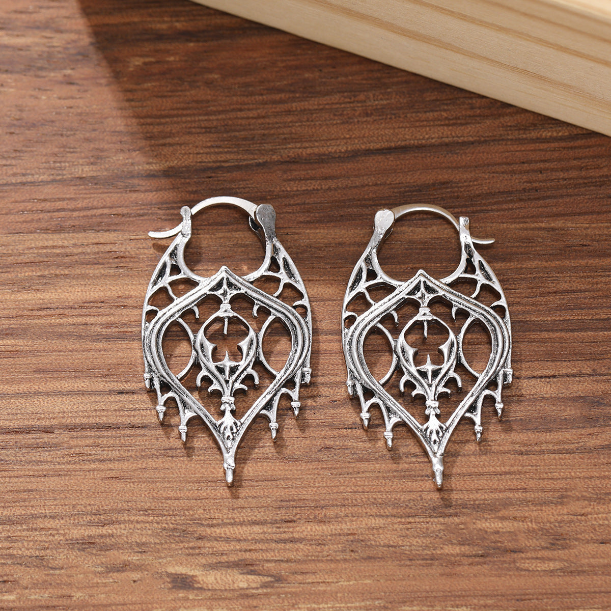 Womens Retro Irregular Hollow-Out Design Earrings