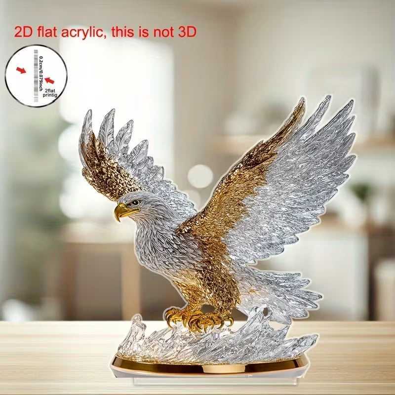 2D Flat, 1pc of 2D flat acrylic, winged eagle desktop acrylic ornament, suitable for windowsills and other creative decorations, perfect as a gift for friends or housewarming present, 2D Flat Christmas decorations