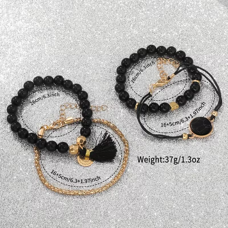 5pcs Set Women's Quartz Watch & Bracelet Collection - Elegant Casual Analog Watch Set with Durable Silicone Strap, Matching Bracelets for Birthdays, Weddings, Christmas Gifts - Stylish Watch Set for Daily Wear & Special Occasions (for her)