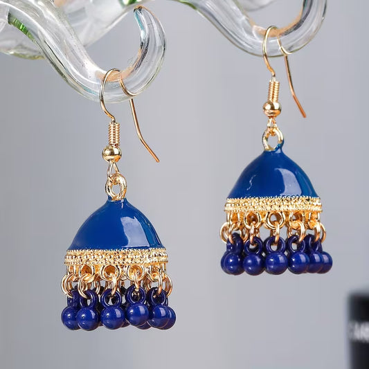 Exotic Style Colorful Alloy Birdcage Earrings with Bell for Women