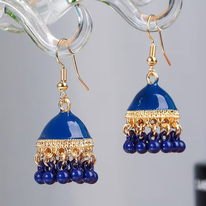 Exotic Style Colorful Alloy Birdcage Earrings with Bell for Women