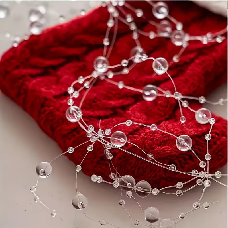 1pc 130cm/51.18in DIY Artificial Pearls Garland Fishing Line Pearls Flower Beads Chain Wedding Home Party Decorations Jewelry Accessory