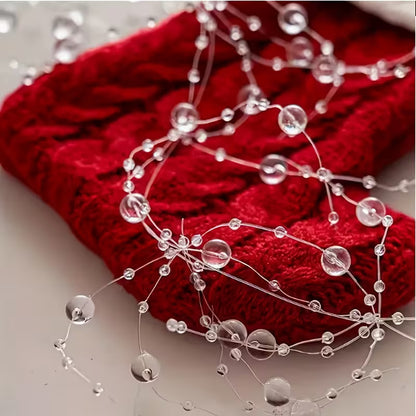 1pc 130cm/51.18in DIY Artificial Pearls Garland Fishing Line Pearls Flower Beads Chain Wedding Home Party Decorations Jewelry Accessory