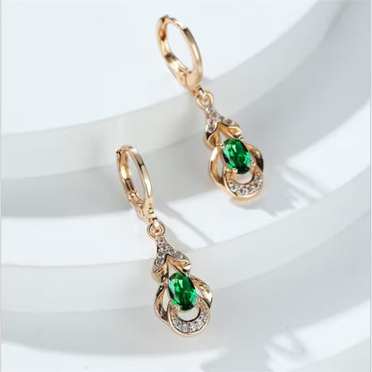 BAMOS Women's Elegant Bohemian Ethnic Statement Earrings - Large Teardrop Blue/Purple/Pink/Black/Green/Gray/White/Beige -like Luster, Dangle Hoops with Secure Hook Closure, Everyday & Valentine's Jewelry Gift for Parties, Year-Round Wear - Luxury
