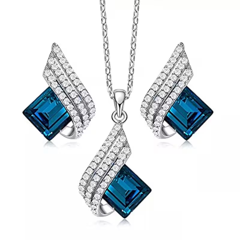 Dazzling Diva Fashion Angel Wings Necklace Jewelry Set Gifts for Ladies