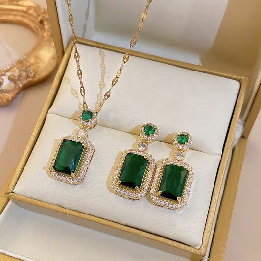 Luxury Fashion Wedding Party 2pcs Jewelry Set Daily Accessories Gift, for Teenager