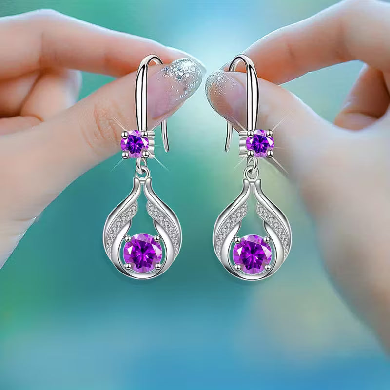 Hollow Droplet Shape Sparkling Inlaid Dangle Earrings Bohemian Elegant Style Jewelry Delicate Banquet Earrings, for Teenager