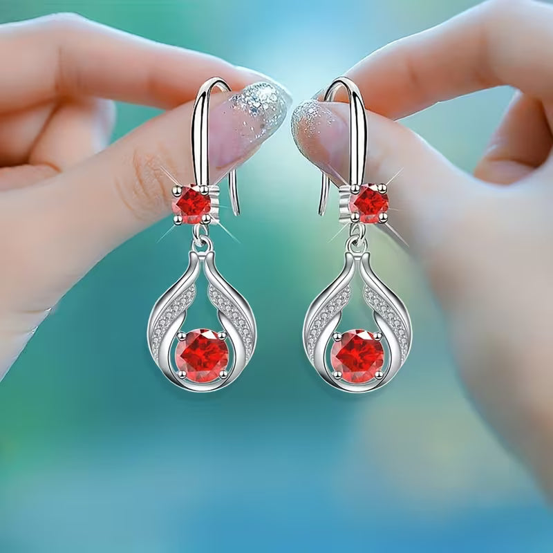Hollow Droplet Shape Sparkling Inlaid Dangle Earrings Bohemian Elegant Style Jewelry Delicate Banquet Earrings, for Teenager
