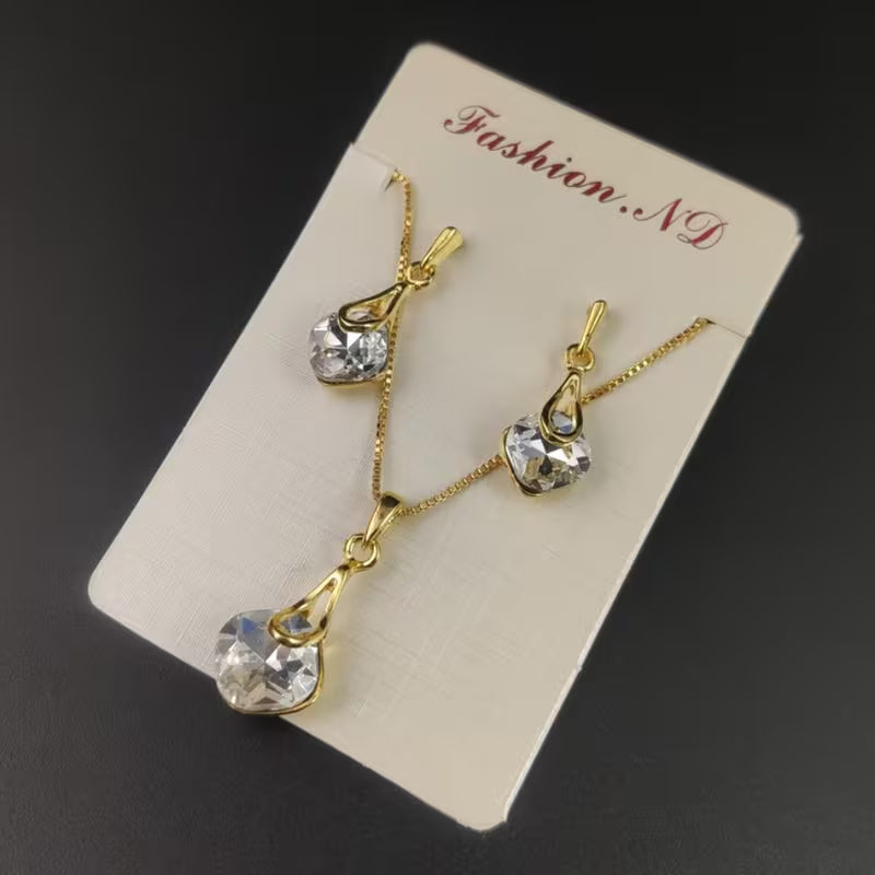 A Necklace And a Pair of Earrings, a Personalized Mother'S Day Gift Set Featuring Square Glass Jewelry