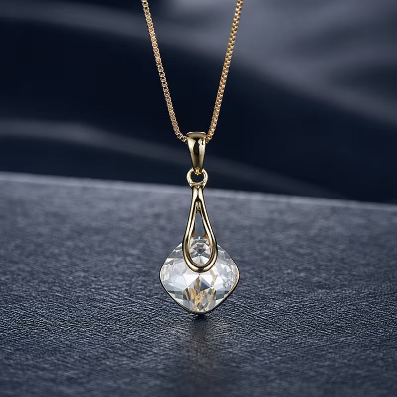 A Necklace And a Pair of Earrings, a Personalized Mother'S Day Gift Set Featuring Square Glass Jewelry
