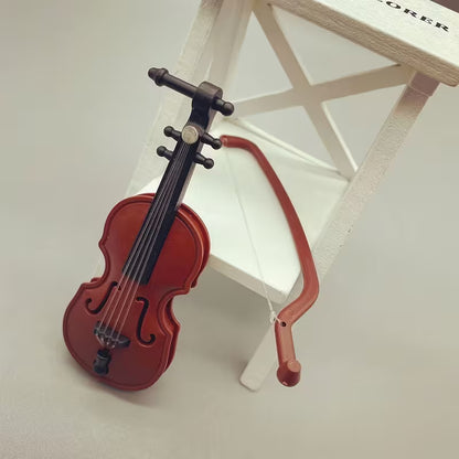 Miniature Violin with Bow - Perfect Mini Musical Instrument for Decoration and Collectors