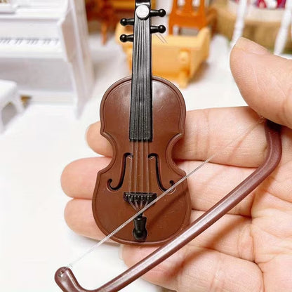 Miniature Violin with Bow - Perfect Mini Musical Instrument for Decoration and Collectors