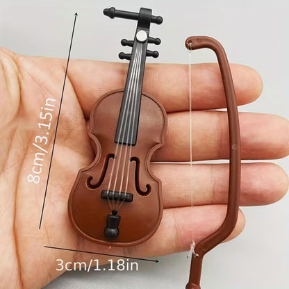 Miniature Violin with Bow - Perfect Mini Musical Instrument for Decoration and Collectors