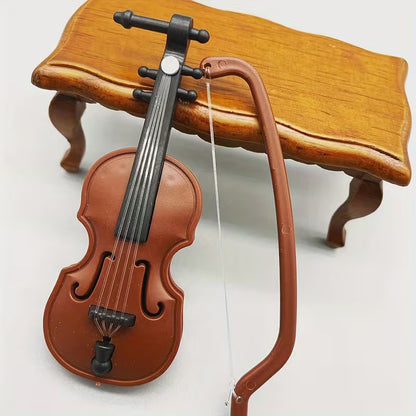 Miniature Violin with Bow - Perfect Mini Musical Instrument for Decoration and Collectors