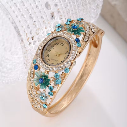 5pcs Women's Luxury Quartz Watch & Jewelry Set with, Round Wrist Watch, Necklace & Bracelet - Elegant Zinc Alloy Case/, Matching Accessory Set for Birthdays, Valentine's Day Gifts for Her, Casual Attire