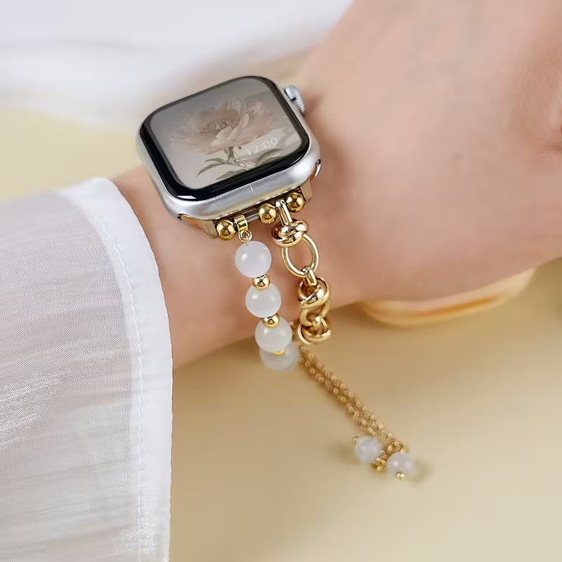 1pc Women's Elegant Cat-Eye Stone Bracelet Compatible for Apple Watch 38mm/40mm/41mm/42mm/44mm/45mm/46mm/49mm & Ultra/S10/S9/8/7/6/5/4/3/2/1 Smartwatch Strap - Alloy Chain, Compatible with (Watch Not Included) - Stylish Gift for Girlfriends, Wrist