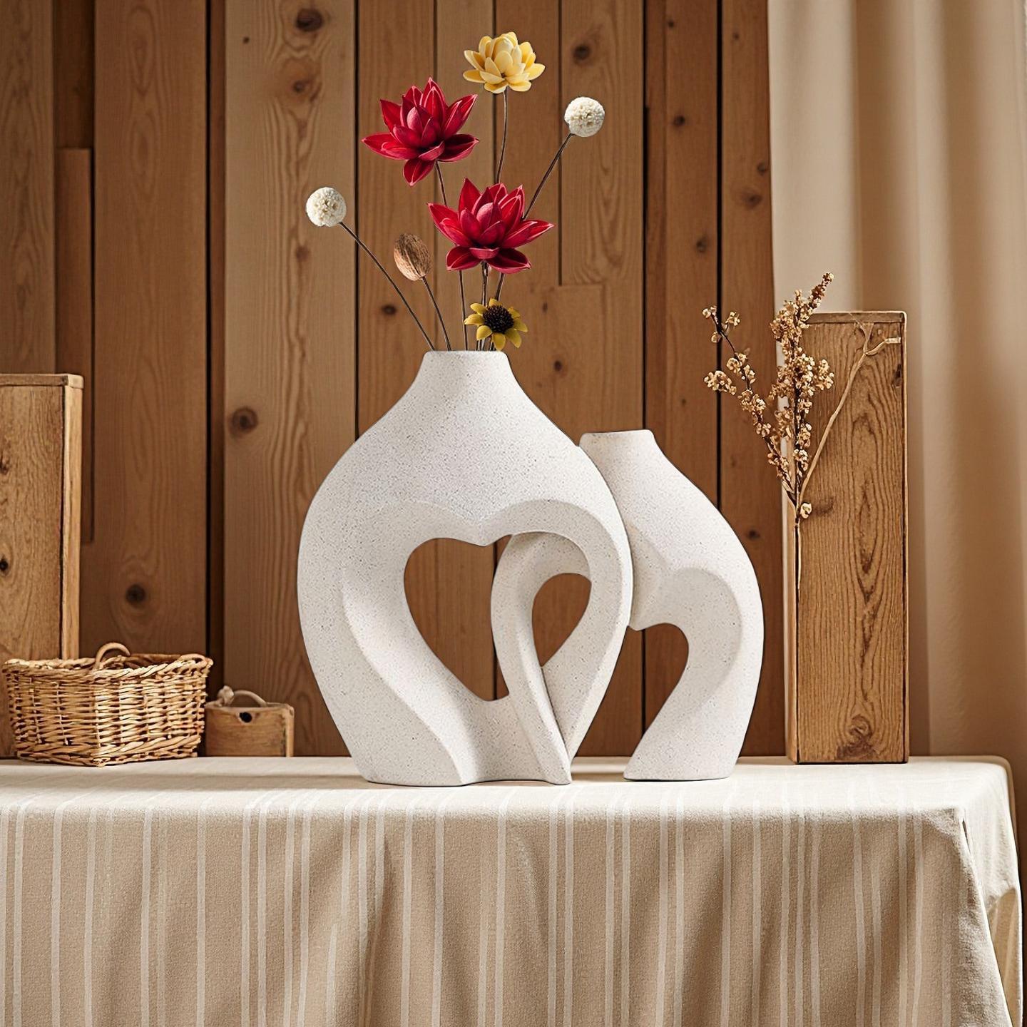 Elegant Geometric Design Flower Vase Set, Ideal Home Decor Accessory, Perfect Desktop Centerpiece, Modern Fashionable Floral Arrangement