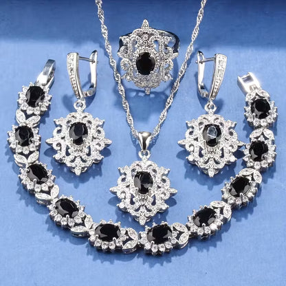 5pcs Luxury Elegant Jewelry Set, 18K Golden Plated Copper, with Synthetic Emerald & Cubic Zirconia, Includes Earrings, Necklace, Pendant, Ring, Bracelet, for Daily & Party Wear, Ideal for Christmas & All Seasons