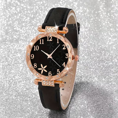 Set of 6 Stunning Fashionable Quartz Watches with Rhinestone Digital Dials, Perfect Gift for Women