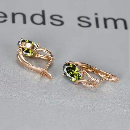 Elegant and fashionable oval cut Synthetic Zirconia, Synthetic Zirconia earrings, vintage Synthetic Zirconia earrings, bridal wedding jewelry gifts