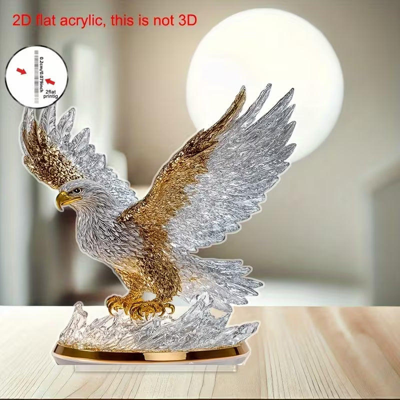 2D Flat, 1pc of 2D flat acrylic, winged eagle desktop acrylic ornament, suitable for windowsills and other creative decorations, perfect as a gift for friends or housewarming present, 2D Flat Christmas decorations