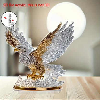 2D Flat, 1pc of 2D flat acrylic, winged eagle desktop acrylic ornament, suitable for windowsills and other creative decorations, perfect as a gift for friends or housewarming present, 2D Flat Christmas decorations