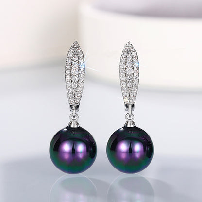 Magical Black Fashion Design Earrings With Zircon