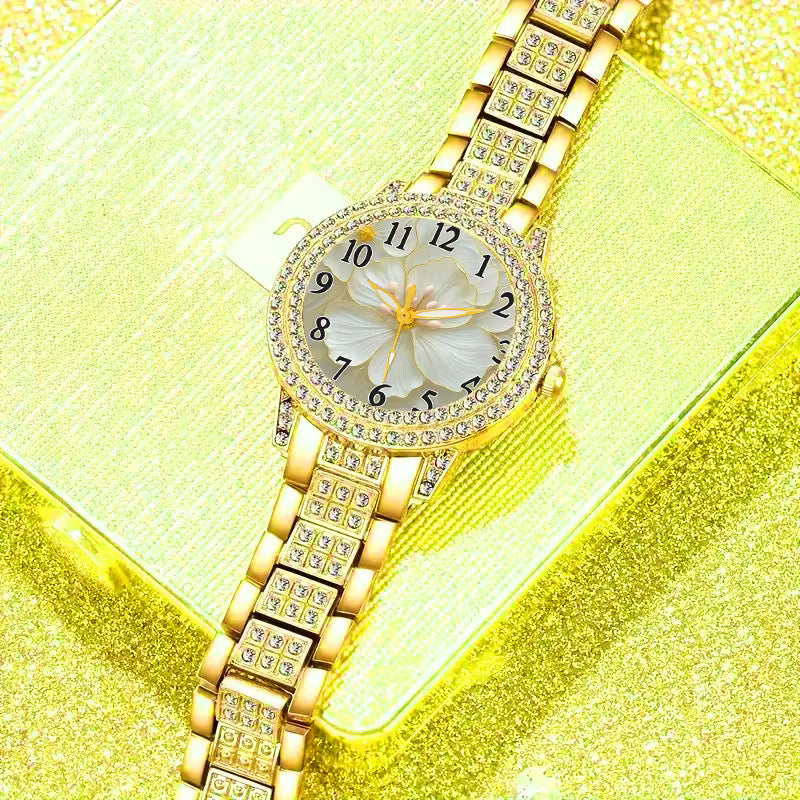 6pcs CAYON Minimalist Quartz Watch & Gift Set - Stainless Shockproof Wristwatch with Matching Necklace, Earrings, Bracelet & Ring - Elegant Digital for Birthdays,, Graduations - Luxury Matching