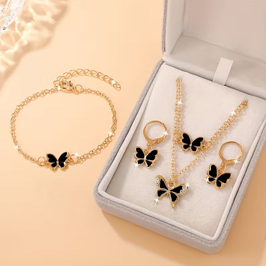 Set of 4 Women'S Stylish Square Jewelry Including a Dazzling Necklace, Ring, And Earrings, Perfect for Valentine'S Day, Weddings, Or Mother'S Day Gifts