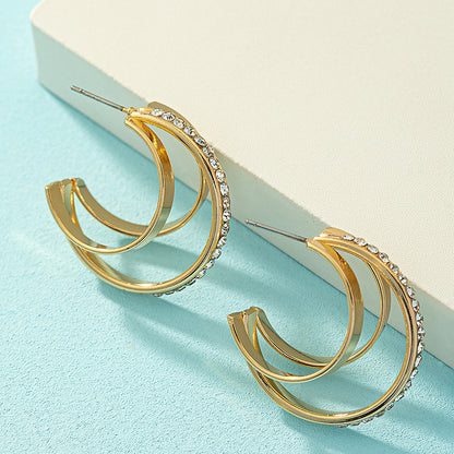 Retro Metal French-style Earrings For Women