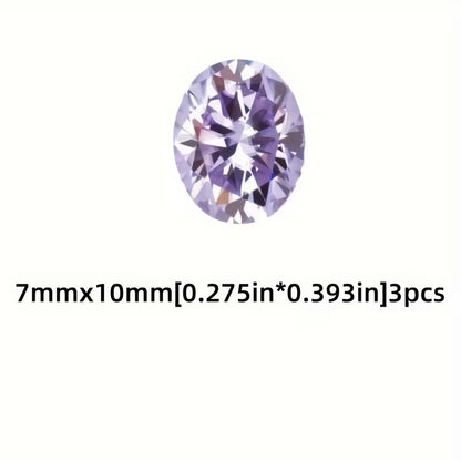 A Set of Three Purple Glass Crystal Additions, Suitable for Jewelry Making, Necklaces, And Earrings - Geometric Shaped Jewelry Components And Parts