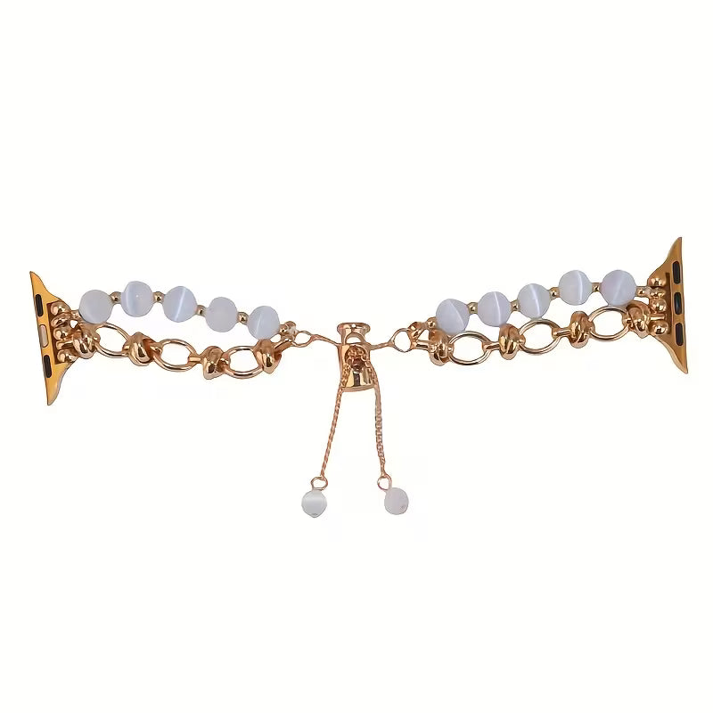 1pc Women's Silvery Cat's Eye Bracelet Strap Compatible with Apple Watch Strap Suitable for 38/40/41