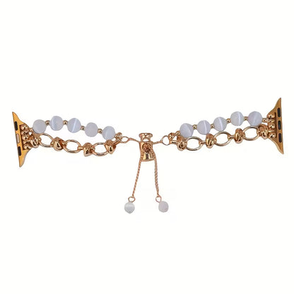 1pc Women's Silvery Cat's Eye Bracelet Strap Compatible with Apple Watch Strap Suitable for 38/40/41