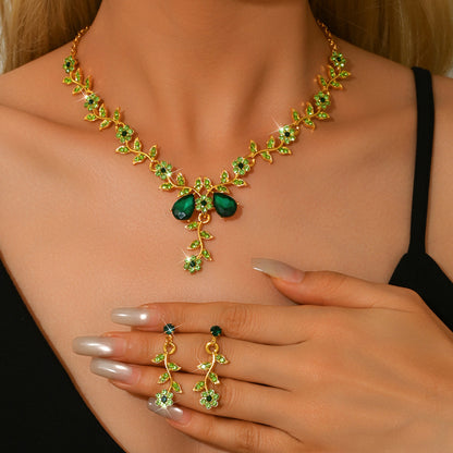 Women's Bridal Accessory Necklace And Earrings Set