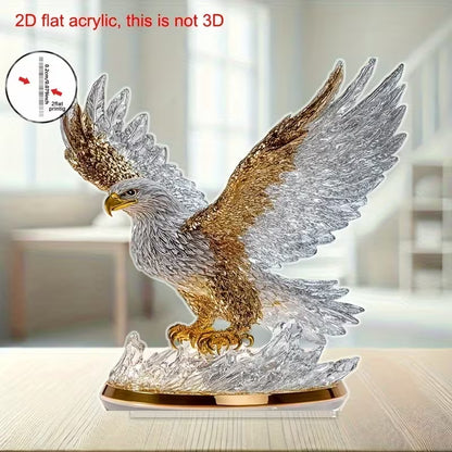 2D Flat, 1pc of 2D flat acrylic, winged eagle desktop acrylic ornament, suitable for windowsills and other creative decorations, perfect as a gift for friends or housewarming present, 2D Flat Christmas decorations