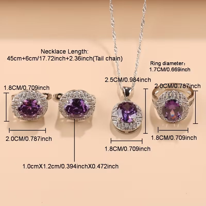 Elegant Synthetic Synthetic Zirconia Bridal Jewelry Set | 3pcs Set | Synthetic Synthetic Zirconia | Simple Style | Jewelry for Weddings, Daily Wear | Christmas, Holiday, Wedding | Simple Style