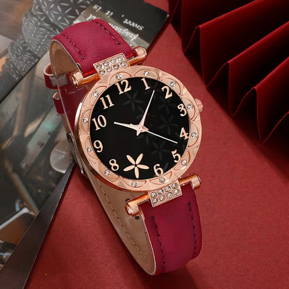 Set of 6 Stunning Fashionable Quartz Watches with Rhinestone Digital Dials, Perfect Gift for Women